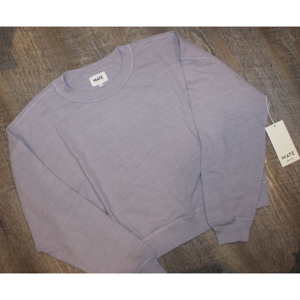 MATE THE LABEL WOMEN'S COTTON TERRY RAGLAN SWEATSHIRT HAZE PURPLE S